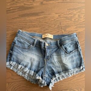 VTG Y2k Hollister Womens Distressed Mini Jean Denim Cutoff Shorts sz 11 W30